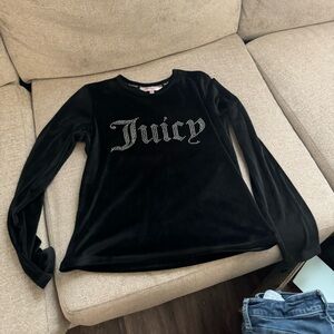 Juicy Couture Black Rhinestone Embellished Top